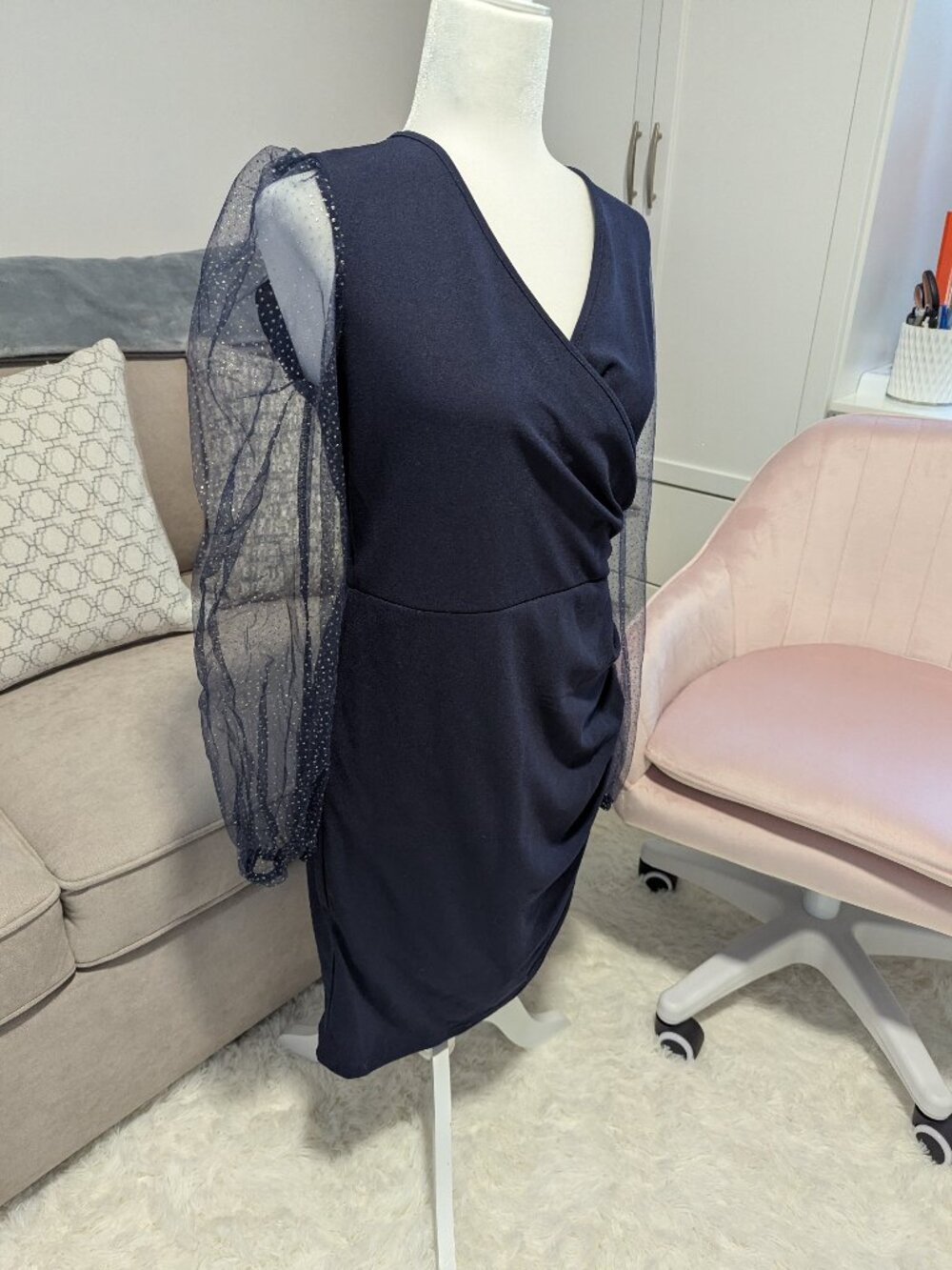 NEVER WORN!  WITH TAGS! Classy, Affordable Navy SHEIN Mother of the Bride Dress